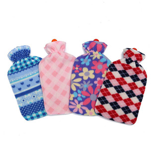 Fashion new elastic rubber liner hot water bag romantic color plaid water hand warmer source manufacturers