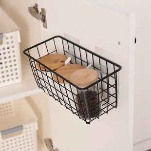 Household iron hanging basket punch-free kitchen bathroom storage artifact wall-mounted multi-functional wall-mounted storage rack