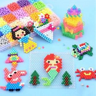 Children's water dew magic water soluble beads wholesale spell bean puzzle DIY hand-pasted puzzle 3-6 years old cross-border toys