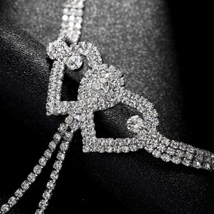 Cross-border Hot Rhinestone Love Nipple Chain Sexy Sexy Women's Full Diamond Neck Chest Chain Women's European and American All-match Accessories