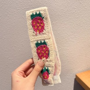 French Style Simple Pastoral Style Knitted Velcro Hair Hoop Women's Front Fringe Hair Finishing Artifact Hair Band Posting