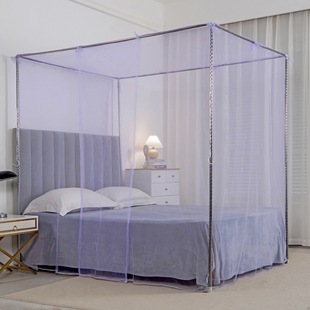 Household Palace Mosquito Net Bold Support Single Door Simple Square Top 1.5 m Old-fashioned Double Bed 1.8m Princess Wind