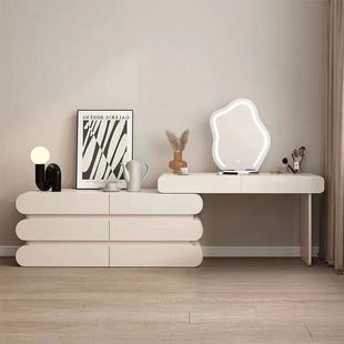 Htn Bedroom Dressing Table Modern Integrated Room Home Cloud Makeup Mirror Rock Board New Storage Dressing Table Jane