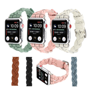 Suitable for apple woven leather watch strap apple watch8/7/SE/6/5/4321 first layer cowhide watch strap