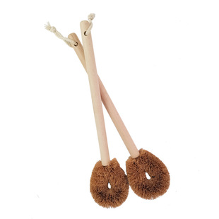 Coconut Brown Hair Toilet Brush Toilet Cleaning Dead Angle Brush Oval Head Long Handle Toilet Brush Gap Please Wash