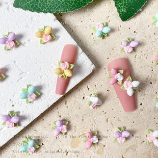 Three-dimensional Mango Flower Nail Art Jewelry Cute Simulation Small Mango DIY Hairpin Earrings Wearing Armor Material Bag Mix