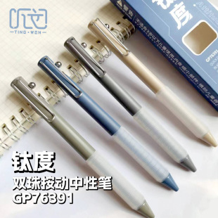 Listening to the text 76391 double bead CS smooth press gel pen soft rubber anti-fatigue grip for students with replaceable core pen