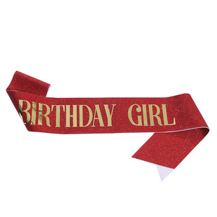 birthday party glitter shoulder strap etiquette strap birthday girl queen girl belt ribbon manufacturers