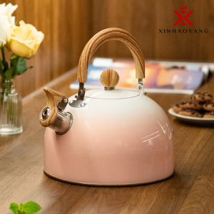 3L North American WaLmart StainLess SteeL WhistLe Water KettLe High-vaLue Gradient Water KettLe Cross-border New WhistLe Water KettLe Wooden