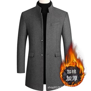2024 Европейская и Американская внешняя торговля AliExpress осеннее и зимнее мужское шерстяное пальто обычная ветровка мужское пальто 2811 партий