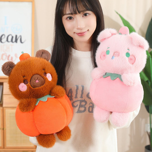 Creative Fruit Animal Rabbit Pig Doll Plush Toy Chai Dog Capybara Doll Children's Pacifying Muppet Doll