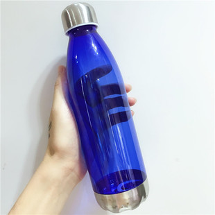 Foreign Trade Plastic Cup, Cola Bottle, Steel Bottom, Steel Lid, Sports Water Cup, Portable Water Bottle, Tritan High Temperature Resistant Mouth Cup Wholesale