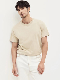Cool summer 8A grade 150S mulberry silk copper ammonia acetic acid ice skin feeling T-shirt silky crew neck short sleeve jacket men