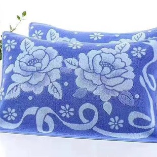 Vintage Peony Pillow Towel Cotton Thickened Extra Large Four Seasons Universal Sweat Absorbing Soft Adult Single Couple Pillowcase