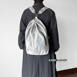 KAFKAsSHOP Single-Shoulder Double-Use Bucket Schoolbag for Men and Women Korean Simple Trendy Personality Neutral