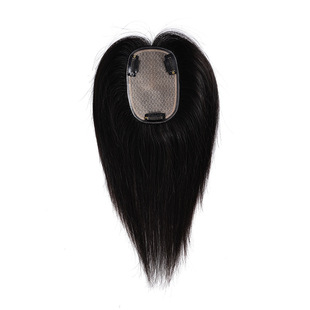 Double-handed needle hand-woven head hair replacement piece real hair wig female full real hair wig increased Skull top invisible wig block