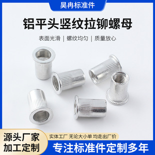 Aluminum flat head vertical grain pull rivet nut aluminum pull rivet nut flat head aluminum rivet nut pull rivet nut GB17880