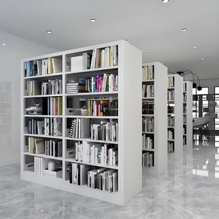 Steel Bookshelf School Library Bookshelf Combination Bookshelf Single and Double-Sided Six-Layer Bookcase Manufacturer Storage
