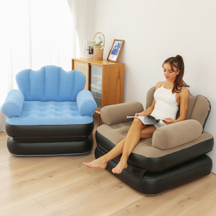New five-in-one inflatable sofa outdoor lazy thick recliner portable foldable lunch break bed gift spot