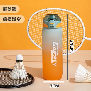 New high quality Bounce Lid Gradient Frosted Plastic Drinking Cup Outdoor Sports Fitness Portable for Men and Women Students