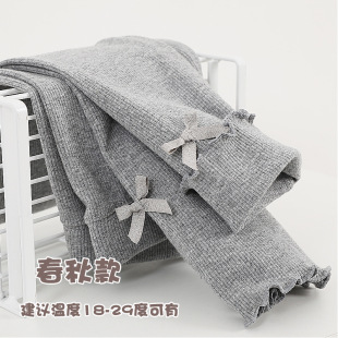 Autumn and winter new bow fleece-lined leggings girls with skirt leggings baby velvet bottoming cotton pants