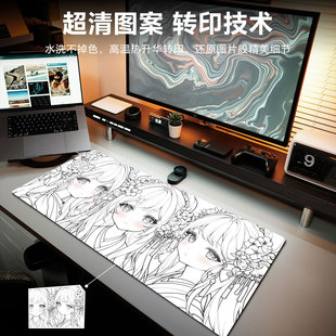 Two-dimensional line animation oversized mouse pad can be customized e-sports thickened game pad source factory direct sales