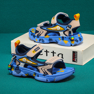 Children's Sandals Boys 2024 New Summer Primary School Students Non-slip Soft Sole Middle and Big Kids Girls Sports Beach Shoes Trendy