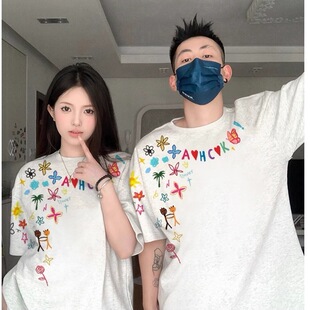 Couple's T-shirt Niche does not bump 2025 New Summer High-end Unique Loose Short-sleeved Top Trendy for Men and Women