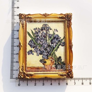 Factory in stock cross-border supply wholesale world oil painting Van Gogh Picasso decorative craft gift magnetic refrigerator stickers