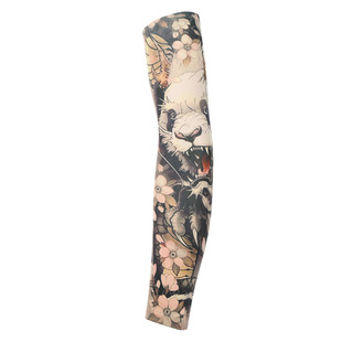 Straight Printed Tattoo Sleeves Summer Sunscreen Seamless Riding Ice Sleeves Breathable Ice Silk Arm Sleeves Men's Arm Stab
