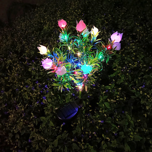 Solar Gardenia Lamp LED Simulation Flower Lamp Garden Decorative Lawn Lamp Outdoor Waterproof Atmosphere Lamp