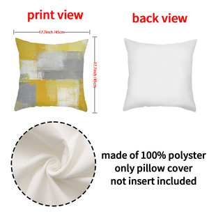 Contrast Color Stitching Pillow Case Short Plush Comfortable Bedside Pillow Single-sided Printed Sofa Pillow ins Style Pillow Case