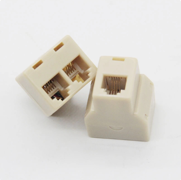 Telephone Line Splitter for Landline, 2-Core and 4-Core Universal Three-Way Adapter, 3-Way Splitter Box