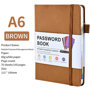 Cross-Border Exclusive Website Address Password Book with Letter Labels English Record A6 Strap Sheepskin Soft Surface Notepad