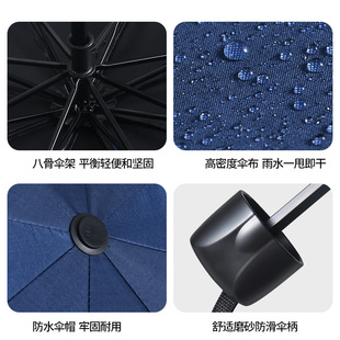 Manual Umbrella Women's Sunny and Rainy Dual-purpose Sun Umbrella Black Rubber Sunscreen UV Protection Sunshade Umbrella Folding