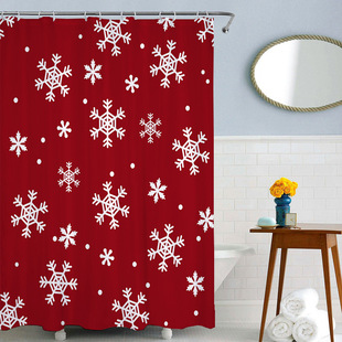Cross-border personalized custom polyester waterproof mildew-proof digital printing shower curtain bathroom wet and dry separation shower curtain