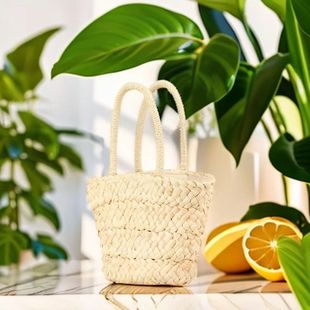 Оптовая продажа от имени волос милые кукурузные шкуры ручные соломенные сумки новые ручные соломенные тканые сумки женские пляжные каникулы