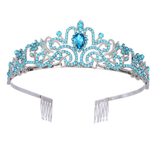 European and American fashion alloy crystal crown bridal headdress hair accessories birthday single party crown headband wholesale
