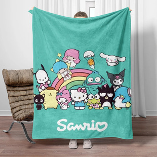 Sanrio мультфильм одеяло Kitty кот фланелевое одеяло цифровое принт однослойное мягкое одеяло одеяло для дивана