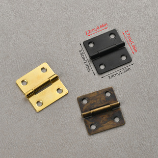 Jingmao hardware new Chinese 4-hole eye antique wooden box gift box flat hinge packaging accessories 38*34mm