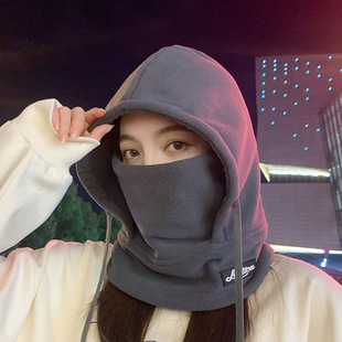 Hat female winter riding electric car windproof warm mask head cover scarf integrated cap thickened couple pullover cap male