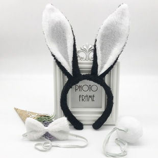 COS Rabbit Bunny принадлежности для выступлений DIY головные уборы плюшевая повязка на голову с кроличьими ушками многоцветный набор из трех частей
