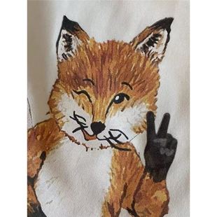 Спотовые быстрые волосы Ma * son Kits * ne Biye Fox с принтом для мужчин и женщин повседневная футболка с круглым вырезом