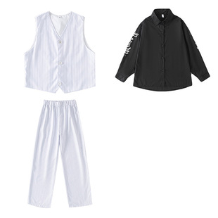 Children's Popping costume locking lock dance suit hip-hop suit children's clothing children's mechanical dance clothing