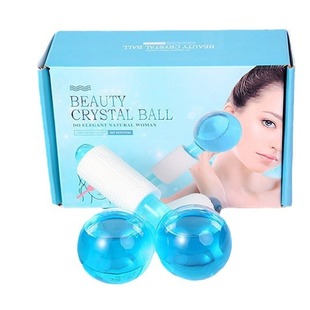 Cross-border Amazon ice hockey beauty ball pink crystal ice hockey ice therapy facial massage glass ice wave Ball beauty ball