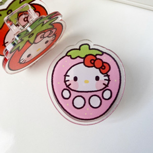 Sanrio note clip acrylic pp clip ins Wind cute strawberry Hello Kitty double-sided clip test paper finishing clip