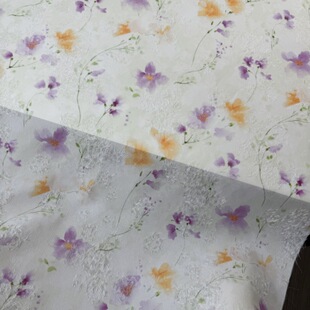 25 Wisteria Spring and Summer Jacquard Cut Flower Tassel Chiffon Fabric Maomao Digital Printing dress Hanfu Cheongsam Fabric