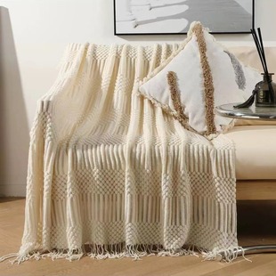 Scandinavian Simple Pure Color Air Conditioning Blanket Accessible Luxury Style Bedside Towel Blanket Sofa Blanket Office Nap Blanket B&b Decorative Blanket