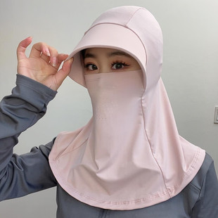 Summer new sunscreen shawl sunshade ice silk mask women's motorcycle neck protection integrated anti-ultraviolet sun visor