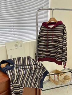 223Mz 2024 Winter Korean Style Velvet Hooded Pullover Women's Loose Long Sleeve Casual Sweater Women's Trend